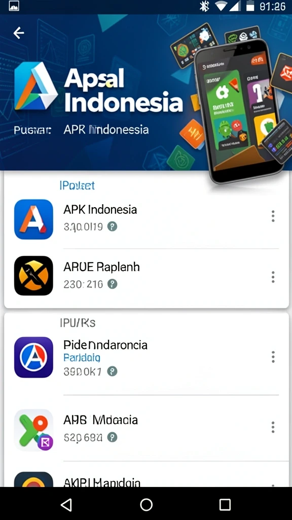 Berbagai pilihan permainan yang tersedia dalam aplikasi.