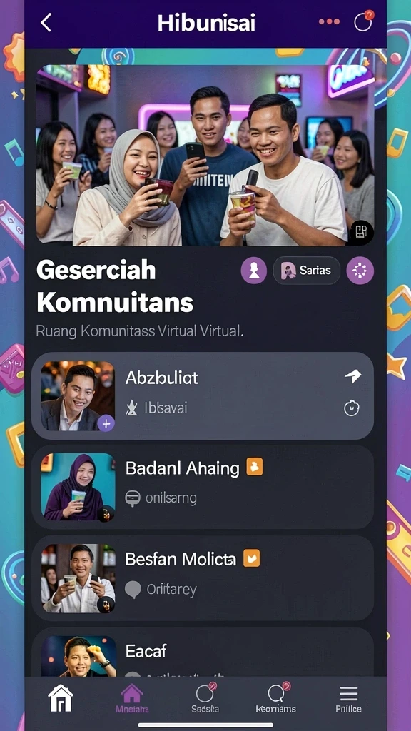 Fitur komunitas untuk berinteraksi dengan pemain lain.