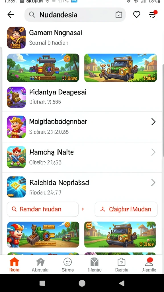 Berbagai pilihan permainan yang seru dan menantang.
