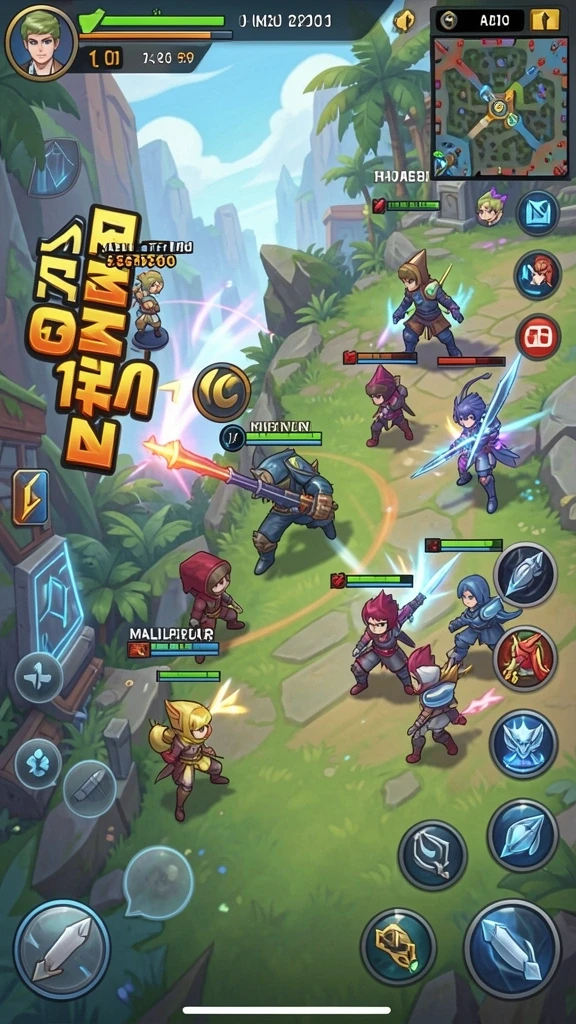 Screenshot menunjukkan mode multiplayer dengan teman-teman.