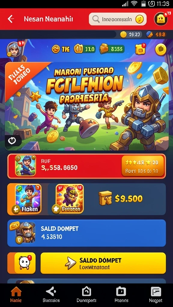Latar belakang yang berwarna-warni saat permainan berlangsung.