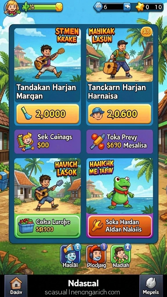 Karakter unik yang dapat Anda mainkan.
