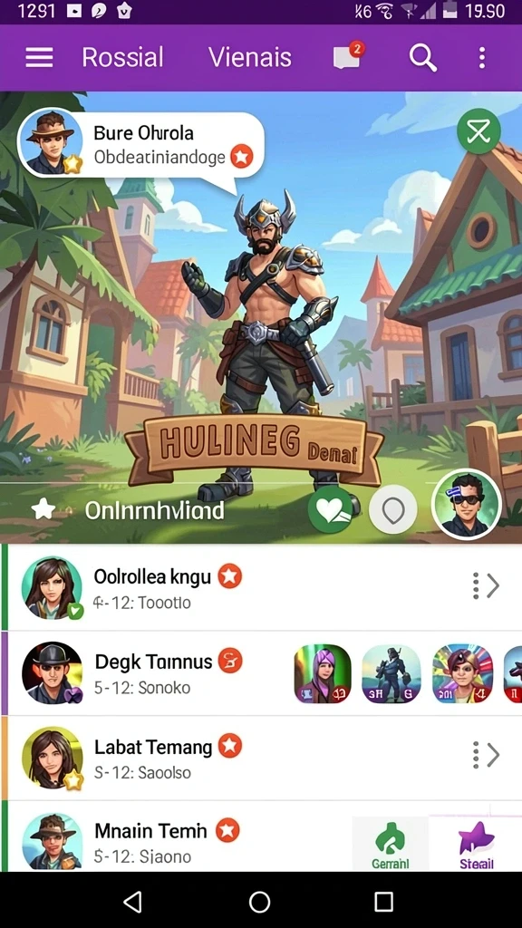 Tampilan beranda bermain yang menarik dan intuitif.